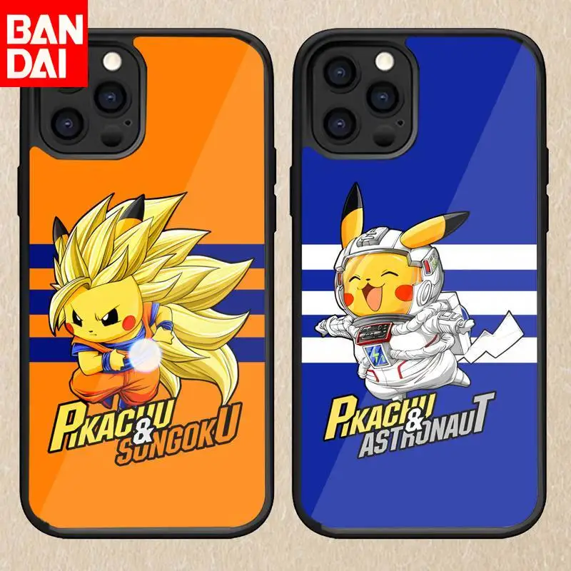Чехол для телефона Pikachu Goku Robot для Iphone 13 12 11 Pro Max Mini 6 6s 7 8 Plus Xr X Xs Se 2020 Fundas Shell PC+TPU.