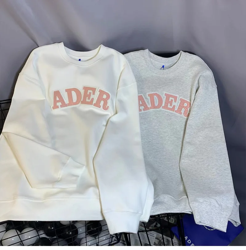

ADERERROR Leather Letter Patch Embroidered Sweatshirt