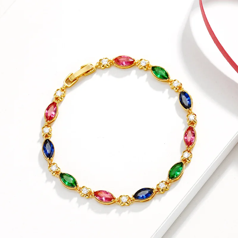 

Alloy girls hand jewelry fashion retro imitation ruby bracelet Japan and South Korea popular jewelry