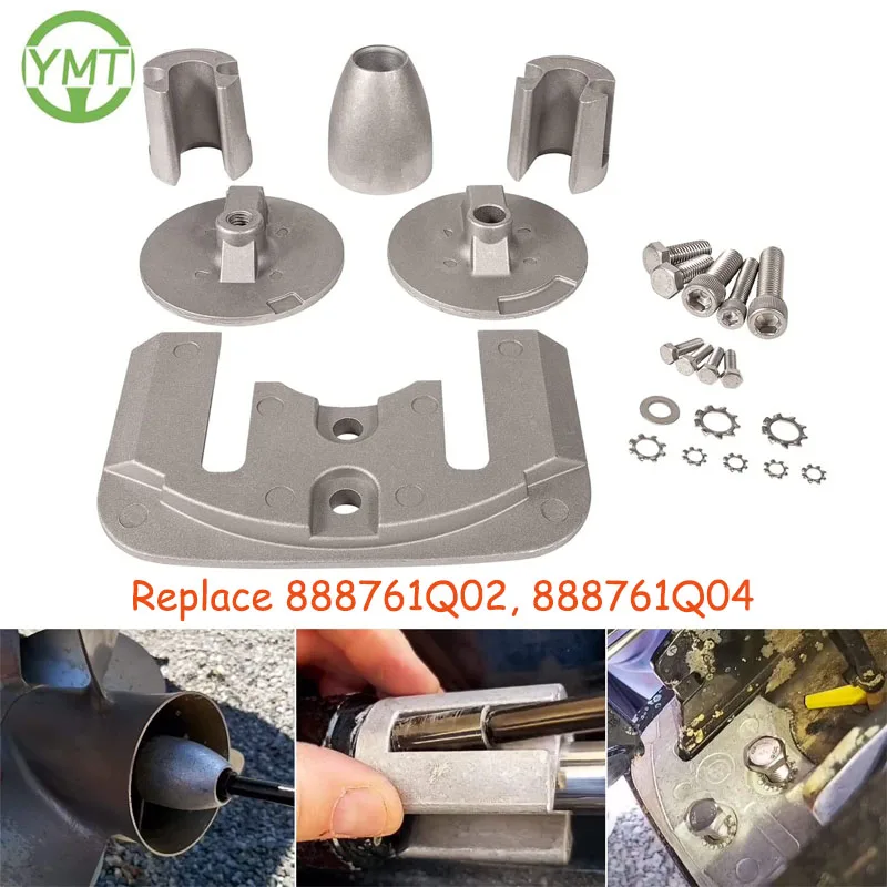 

YMT CMBRAVO3KITA Aluminum Anode Kit Fit for Mercury Bravo 3 (2004 to Present) Replace 888761Q02, 888761Q04 Marine Accessories