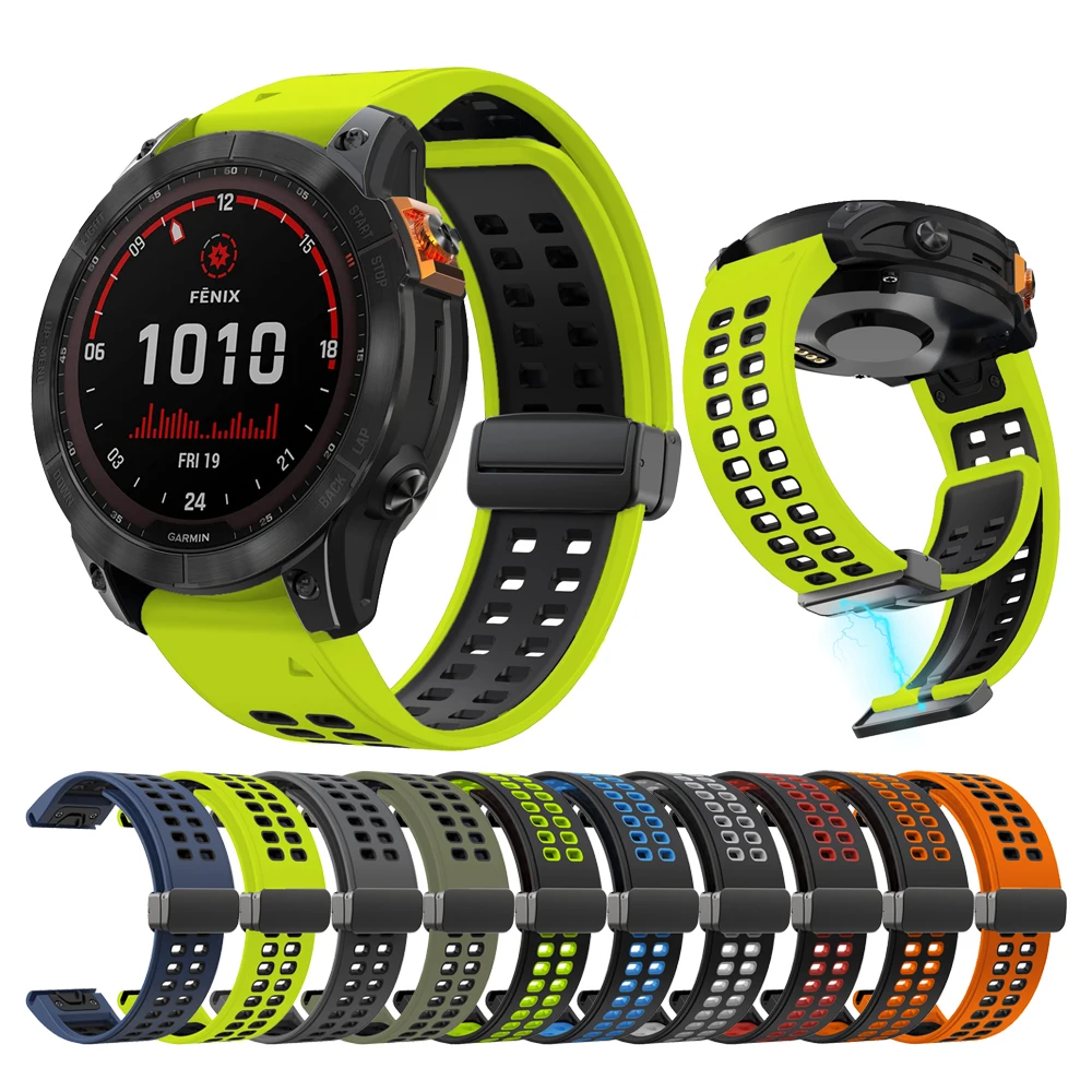 Силиконовый Ремешок Quickfit С Магнитной Застежкой D Для Garmin Fenix 7 7x 6x Pro Epix Gen2 51 Мм 47 5xplus