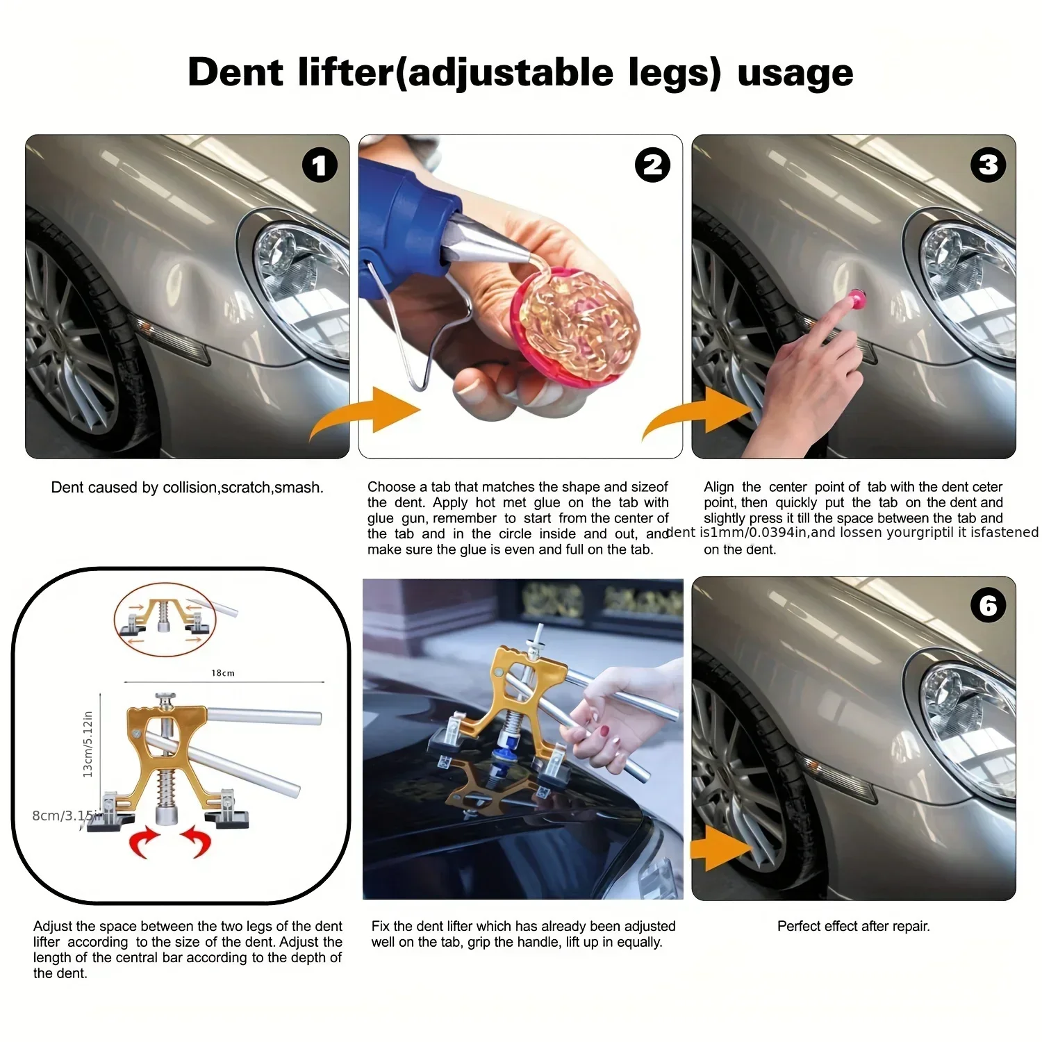 Комплект для ремонта вмятин на кузове автомобиля Съемник с золотым съемником