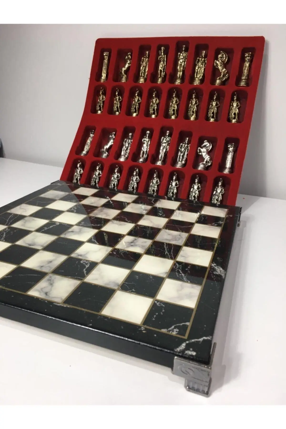 

Roman Figured Or Pars Cast Stone Leg Table Chess Set No. 3