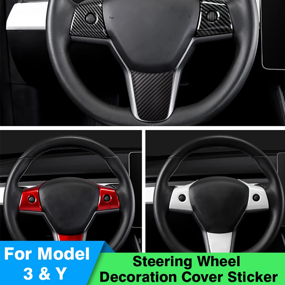 

3 шт., декоративные наклейки на руль Tesla Model 3