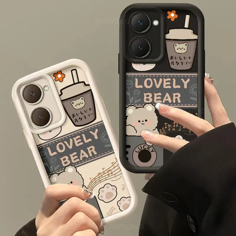 Чехол для телефона с рисунком медведя vivo Y18 Y36T Y03T Y18E Y03 Y28S модный все включено