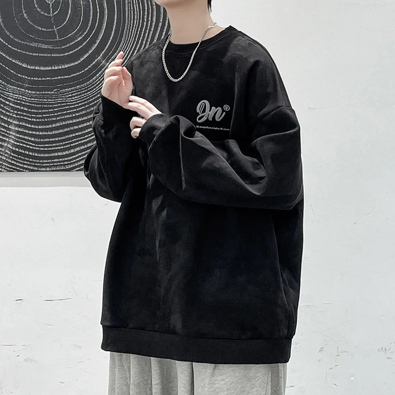 

Hybskr Letter Printed Casual Men Sweatshirts Autumn Winter Male Oversized Korean Pullovers Fashion 5XL Unisex O Neck Hoodies