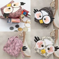 owl coin purse leather card holder bag key bag pendants sundries organizer earphone small wallet mini handbags unisex clutch bag
