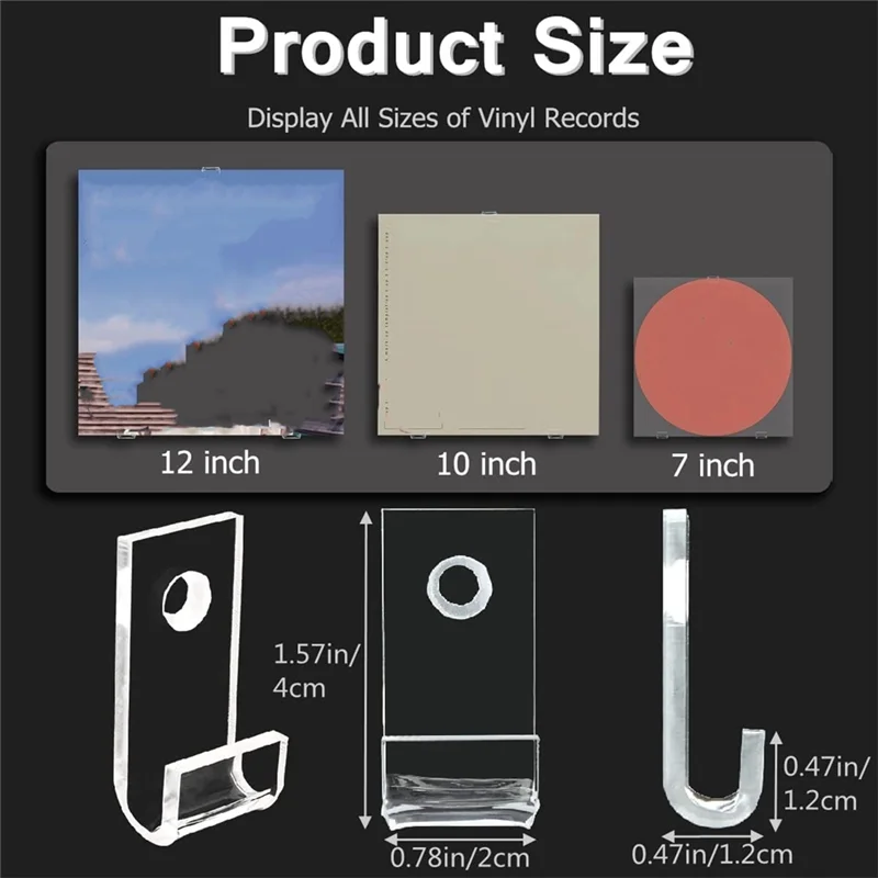 Полка для виниловых пластинок настенное крепление 30 шт. минималистичный