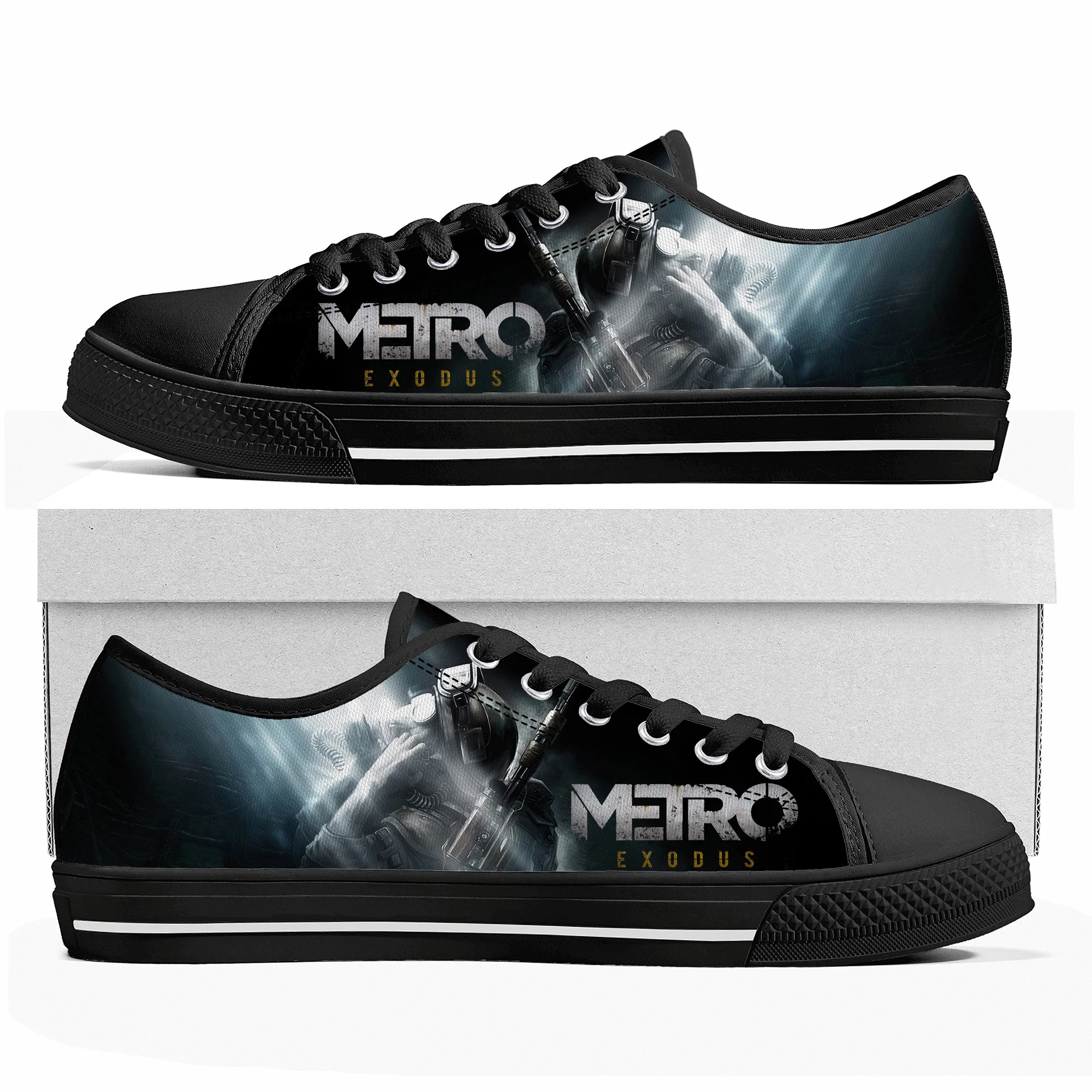 

Metro Exodus Custom Low Top Sneakers Hot Cartoon Game Womens Mens Teenager High Quality Shoes Casual Tailor Made Canvas Sneaker