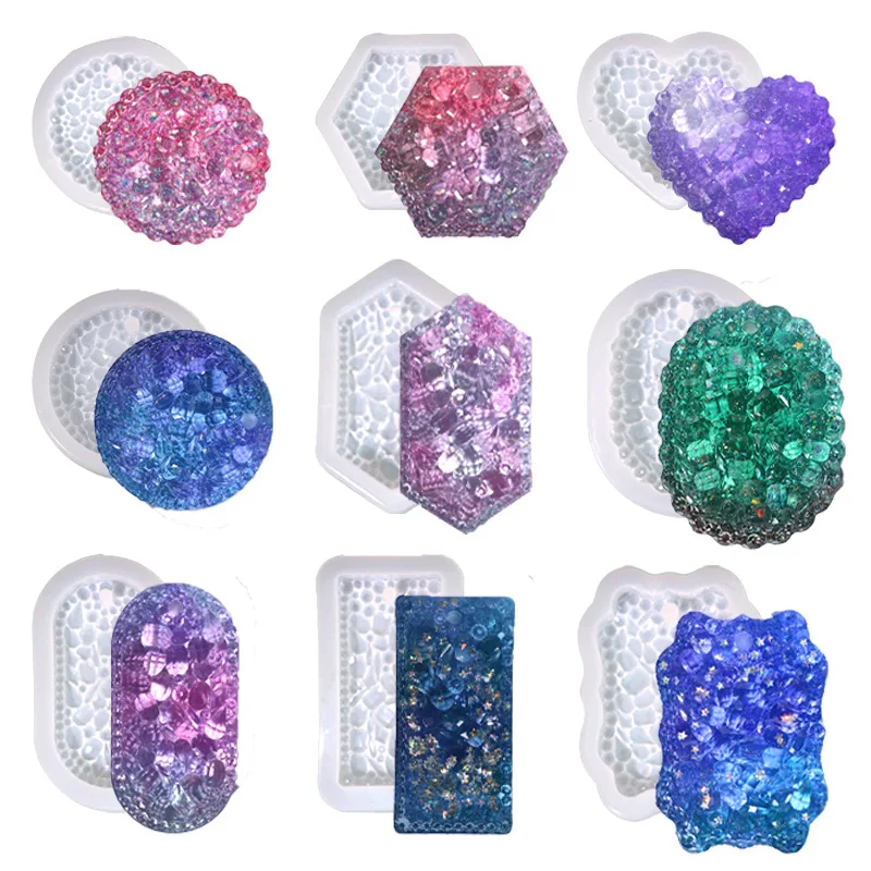 

Keychain Pendant Silicone Mold DIY Epoxy Resin Mold Diamond Irregular Pendant Tag Keychain Jewelry Making Mold Jewelry Tools