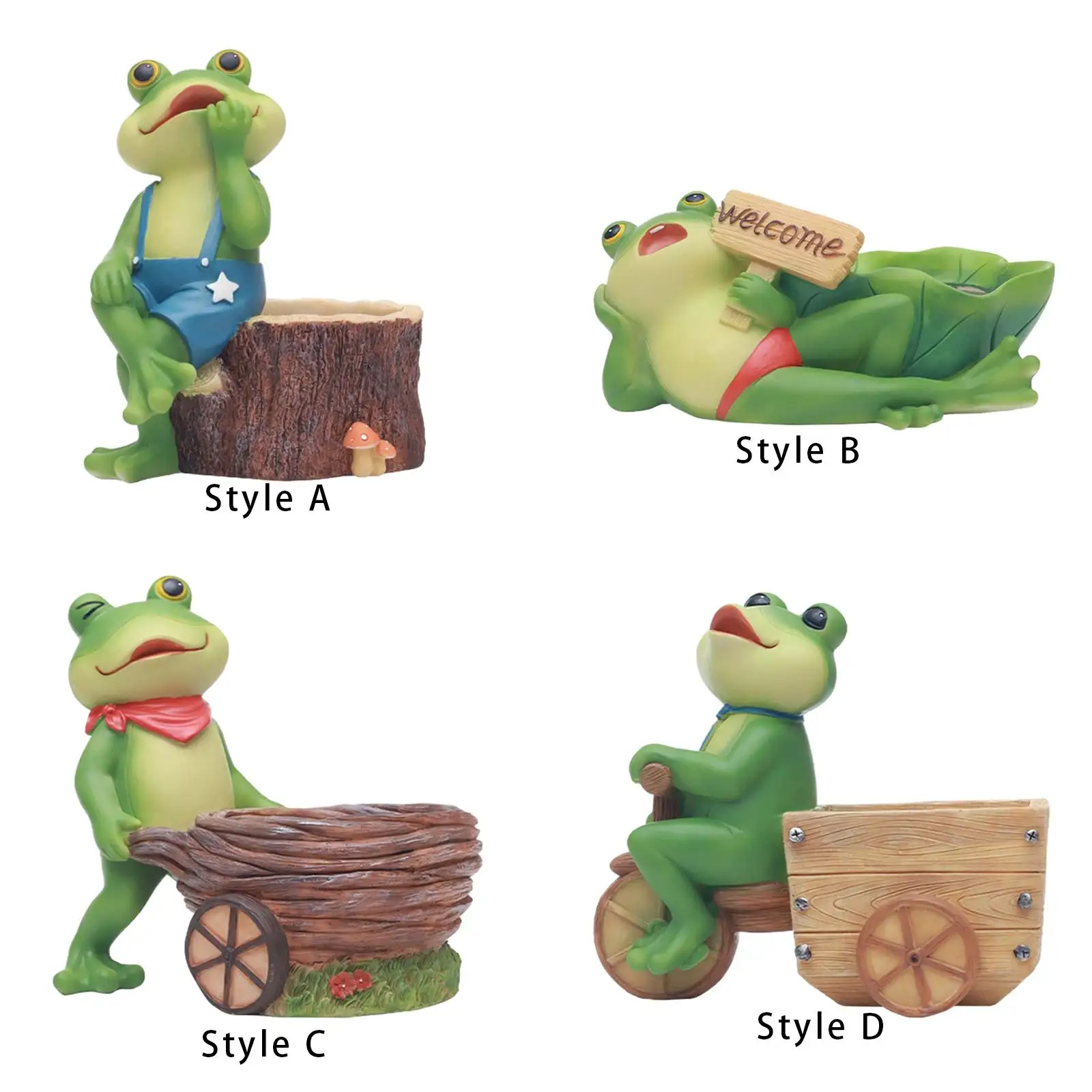 

Frog Shape Flower Pot Planter Resin Statue Decorative Ornament Creative Decor Succulent Container for Home Outdoor Indoor Garden