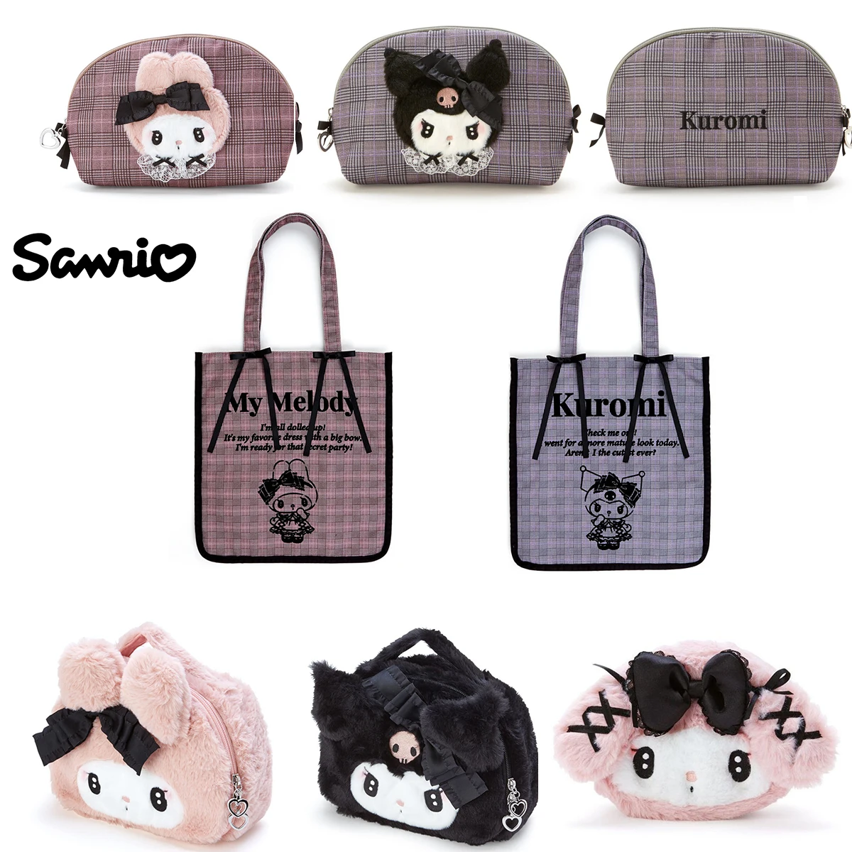 

Sanrio Hello Kitty Backpack My Melody Plush Makeup Bag Kuromi Storage Bag Cinnamoroll Schoolbag Pocketbook Pochacco Wallet