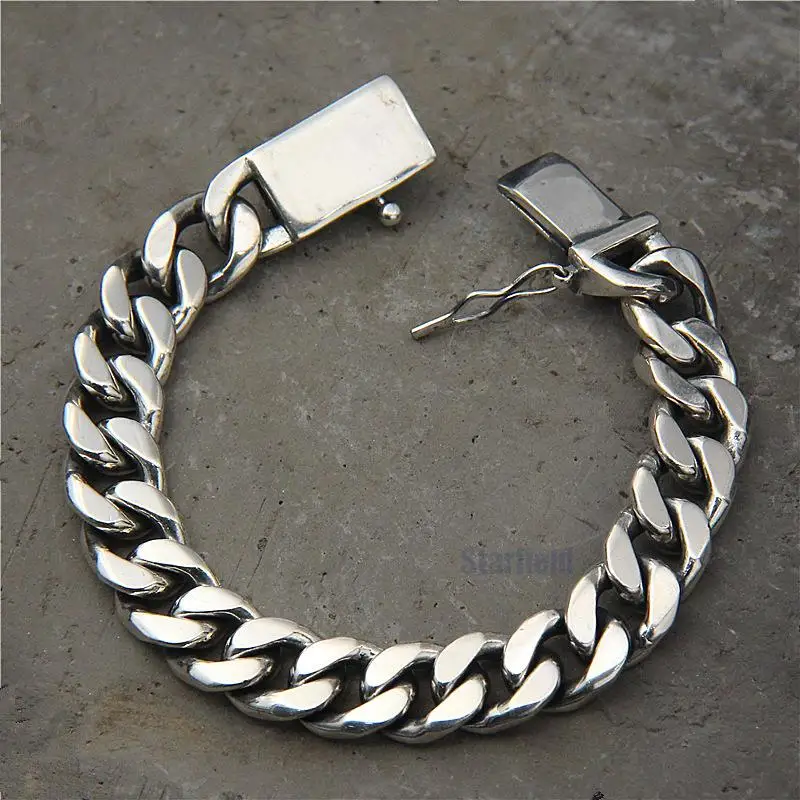 

Starfield Vintage S925 Whip Chain Rock Punk Bracelet Male Sterling Silver Domineering Personality Jewelry