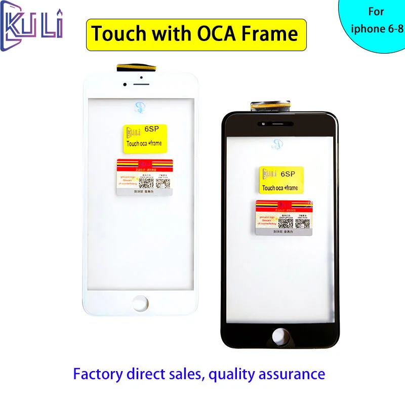 

Белый смартфон KULI, 5 дюймов, для IPhone 6, 6S, 7, 8 Plus, сенсорное Переднее стекло с рамкой Oca, внешний дисплей, Новые запасные части, высокая