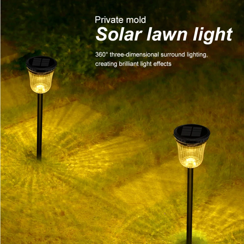 

Садовый светодиодный светильник на солнечной батарее, водонепроницаемый белый теплый солнечный светильник для дорожек, газона, украшение ...