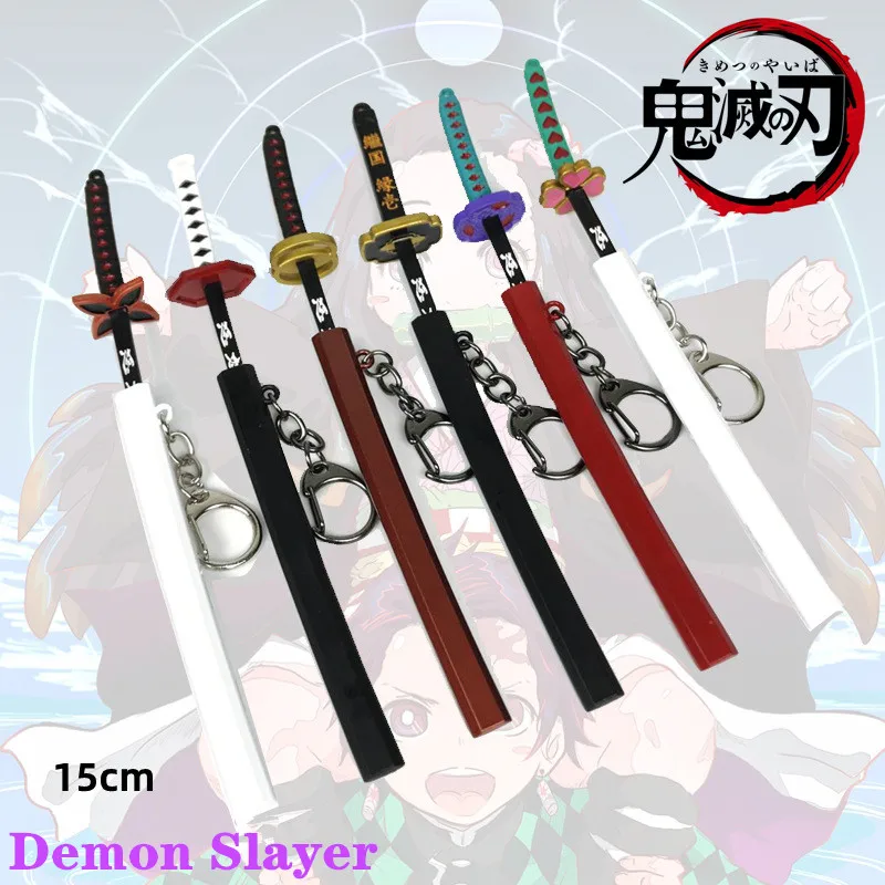 

Japan Demon Slayer Sword Keychain Kimetsu No Yaiba Cartoon Kamado Tanjirou Blade Of Ghost Weapons anime accessories cosplay Gift