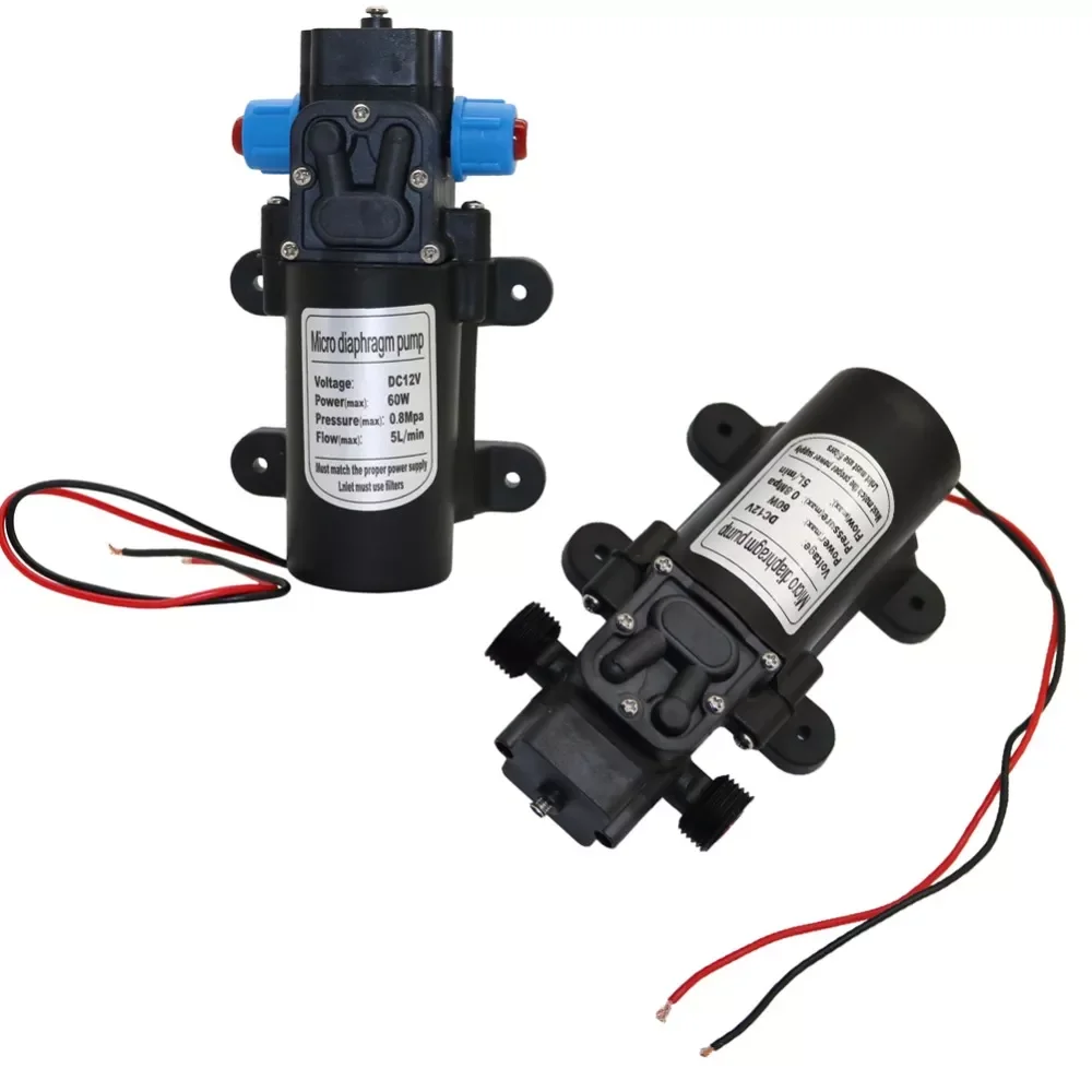 

2022 DC12V 60W 5L/min Electric Water Pump 18mm 1/2" Thread Self-Priming Booster Pump Garden Irrigation Car Washing Diaphragm Pum