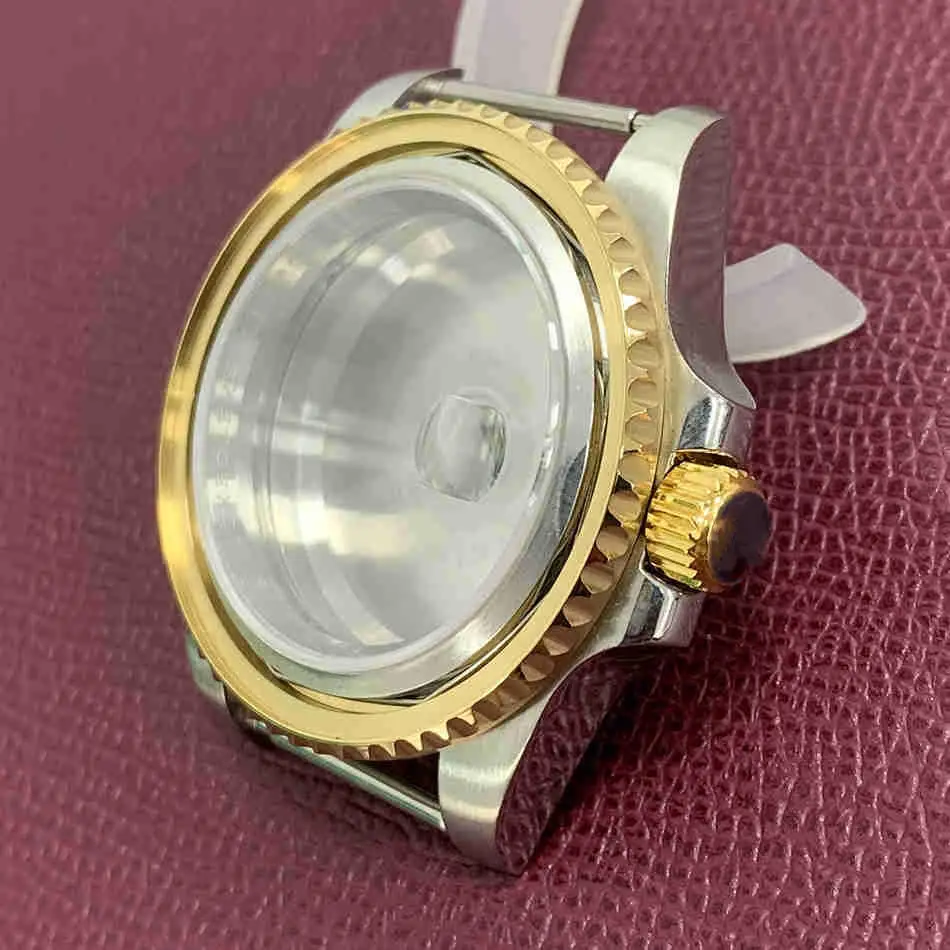 40mm Watch Case 316L Stainless Steel Sapphire Glass Suitable Fits For 3135 Automatic Movement Suitable For 38MM bezel