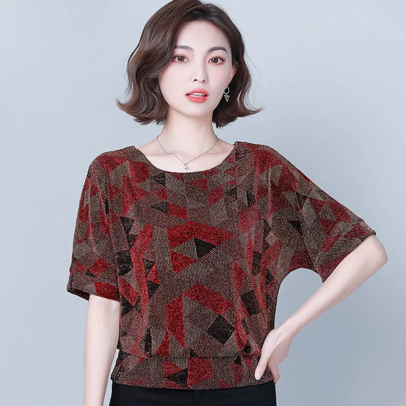 

Женская футболка с коротким рукавом, свободная Летняя Повседневная футболка большого размера с круглым вырезом и покрытием живота, 2022