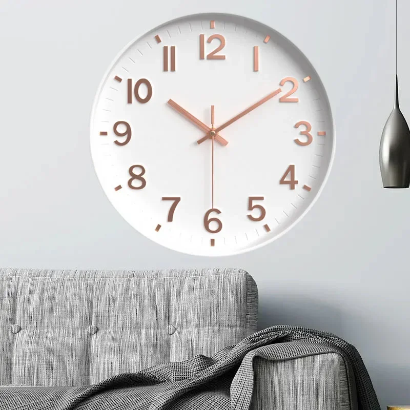 12-дюймовые Простые Модные настенные часы бесшумные круглые Трехмерные для учебы