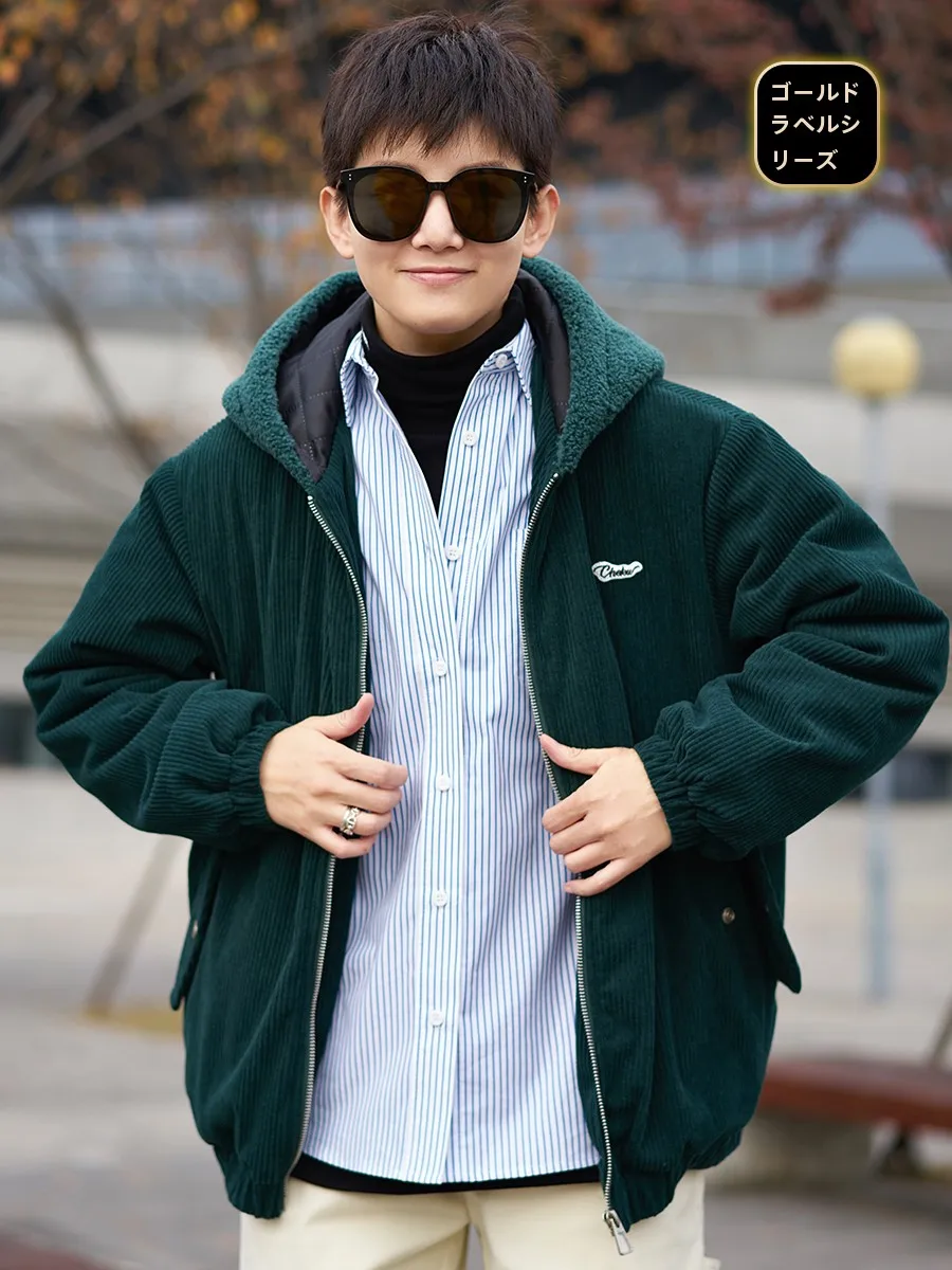 [В наличии] Cookawu Зимняя черновато-зеленая вельветовая лоскутная берберская