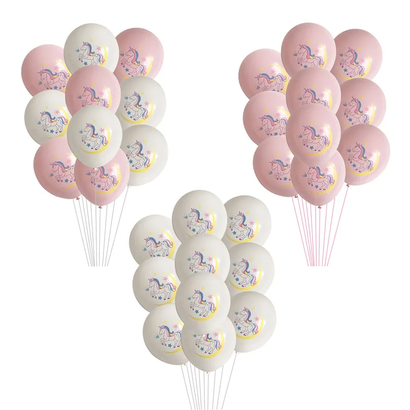 

10Pcs 12inch Unicorn Latex Balloons Happy Birthday Party Decor Baby Shower Kids Birthday Balloon Wedding Anniversary Supplies