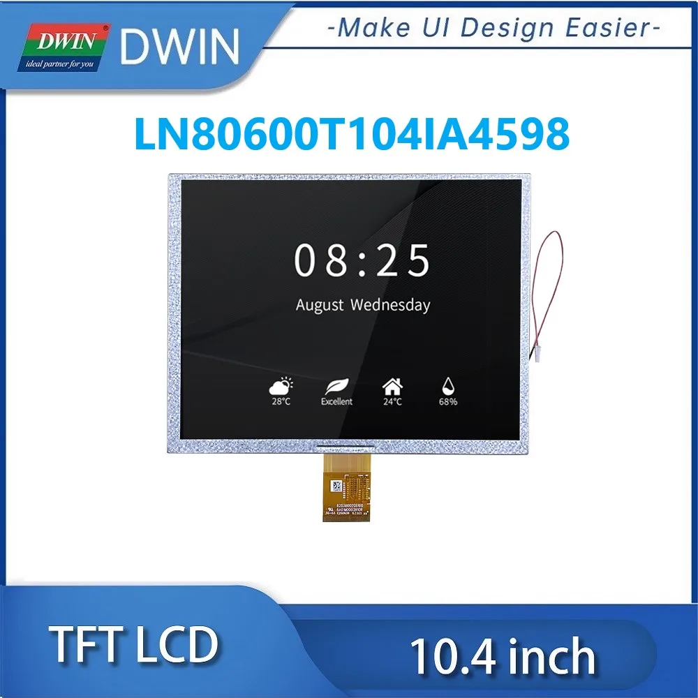 

DWIN 10.4 Inch TFT LCD Screen 800*600 450nit 60PIN RGB Interface Display Module with/Without Touch Panel LN80600T104IA4598