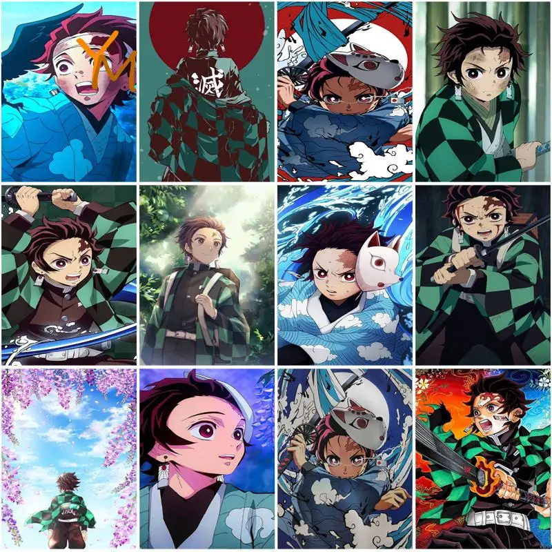 

5D Diy Bandai Demon Slayer Diamond Painting Handmade Rhinestone Diamond Mosaic Cross Stitch Home Decor Full Diamond Embroidery