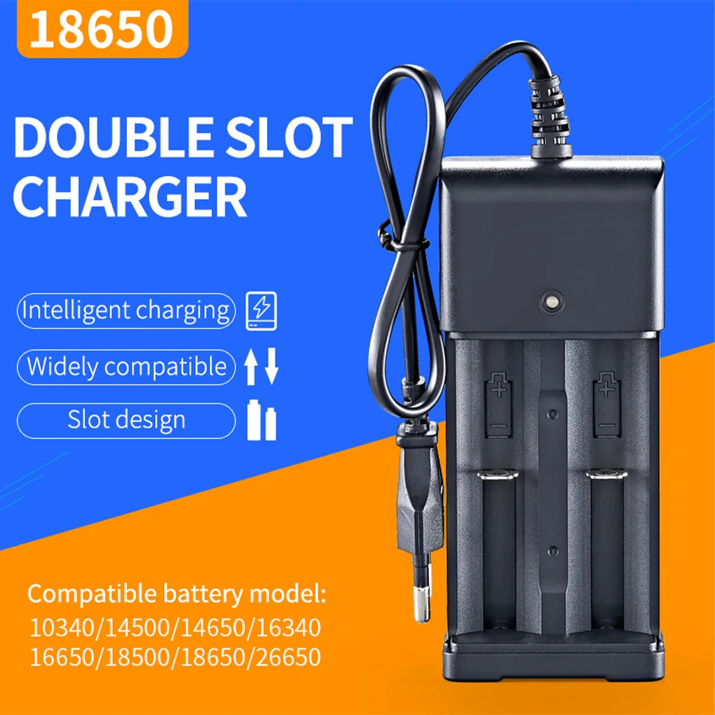 

Battery Charger Dual Slots Rechargeable Batteries Electronic Charging Equipment with LED Indicator Household Charge