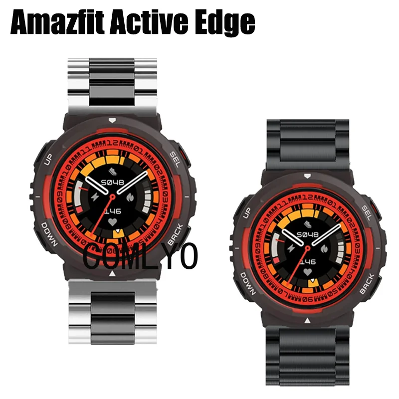 Металлический браслет из нержавеющей стали с регулируемым ремешком для Amazfit Active