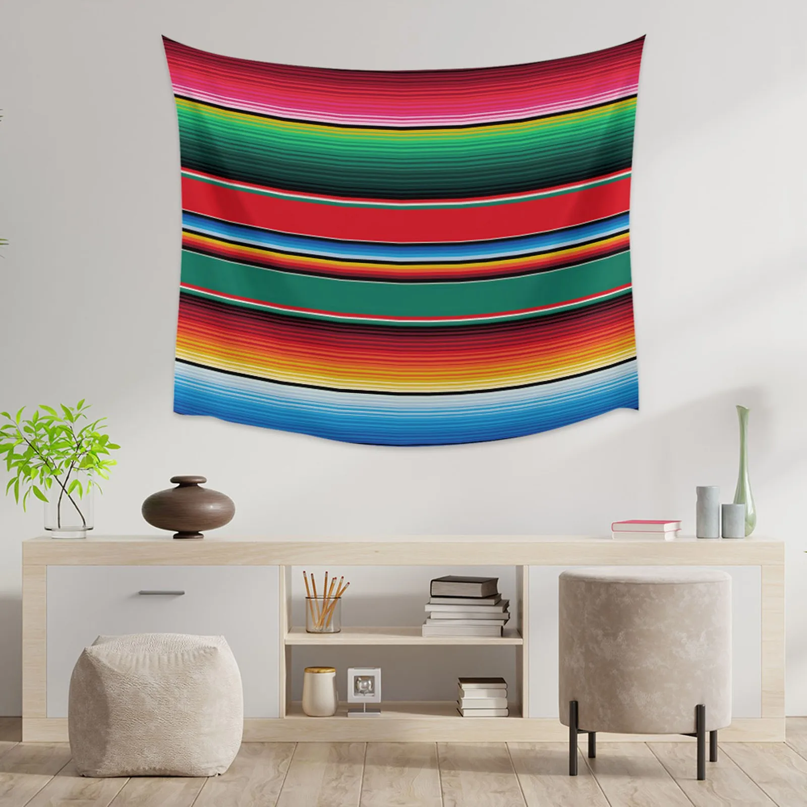 

Mexican Style Colorful Striped Flower Blanket For Living Room Bedroom Dorm Party Wall Decor Purple Moon Tapestry