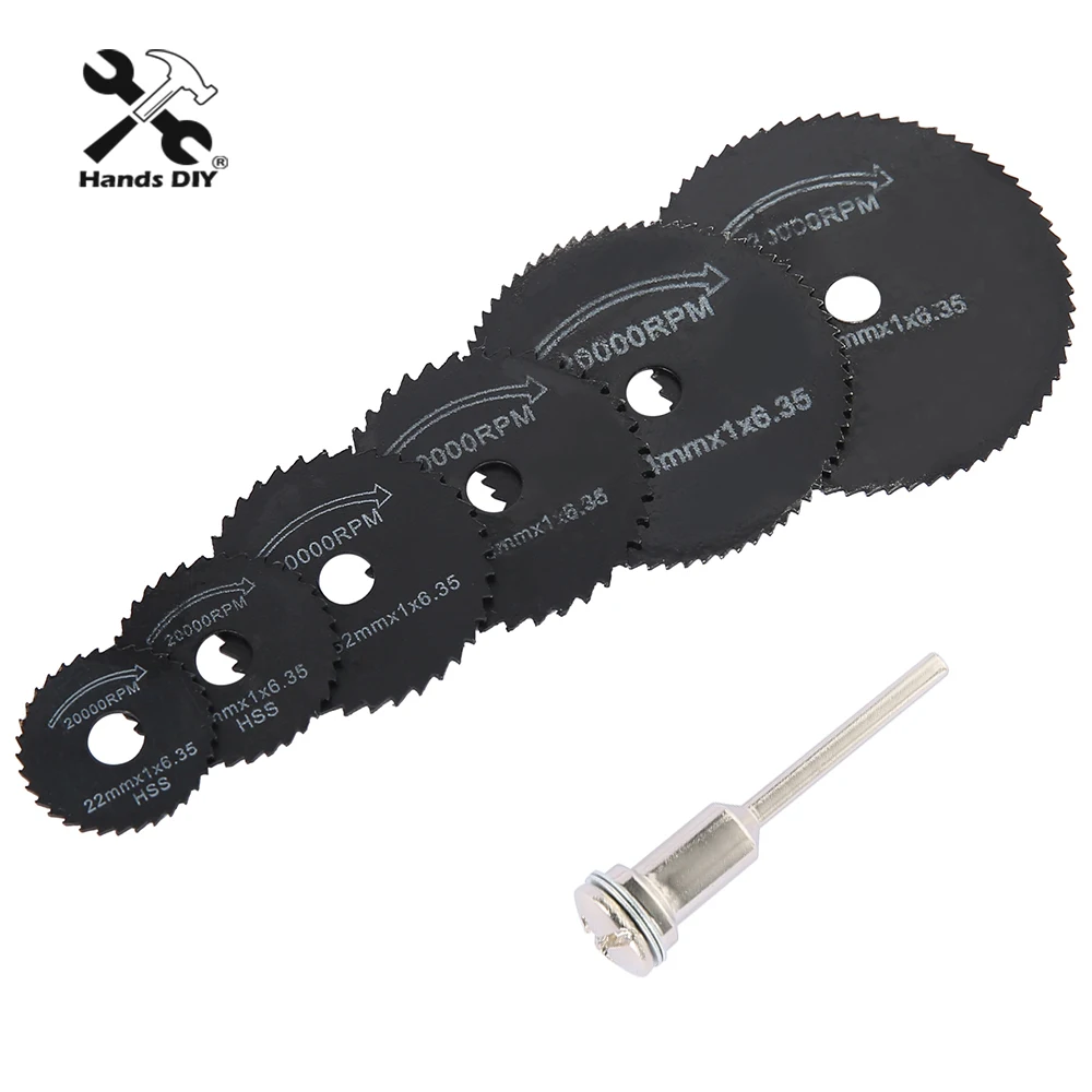 6Pcs Mini HSS Circular Saw Blades Rotary Tool for Dremel Metal Cutter Power Tool Wood Cutting Discs Drill Mandrel Cut Off