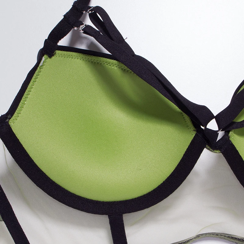 Сексуальный комплект с бюстгальтером для женщин пуш-ап контрастный цвет