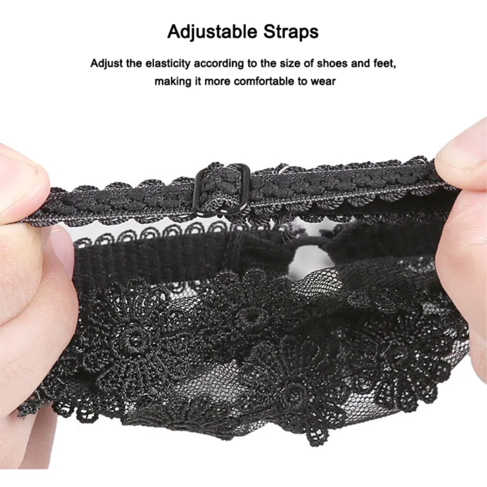 Lacy Elastic Shoes laces For Women High Heels Decorations Lazy Shoelace Accessories Band Anti Falling Heel Non-Slip Shoes Lace