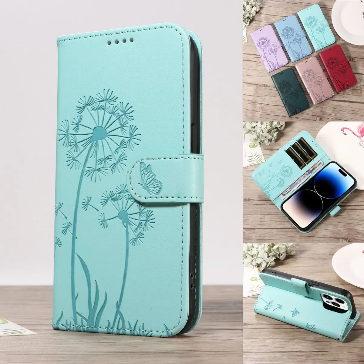 Чехлы Sunjolly для OPPO A3 A60 A40 K12X F25 Reno 12F 11F Pro Realme GT 6T C65 C61 C63 60 12 Чехол-кошелек телефонов