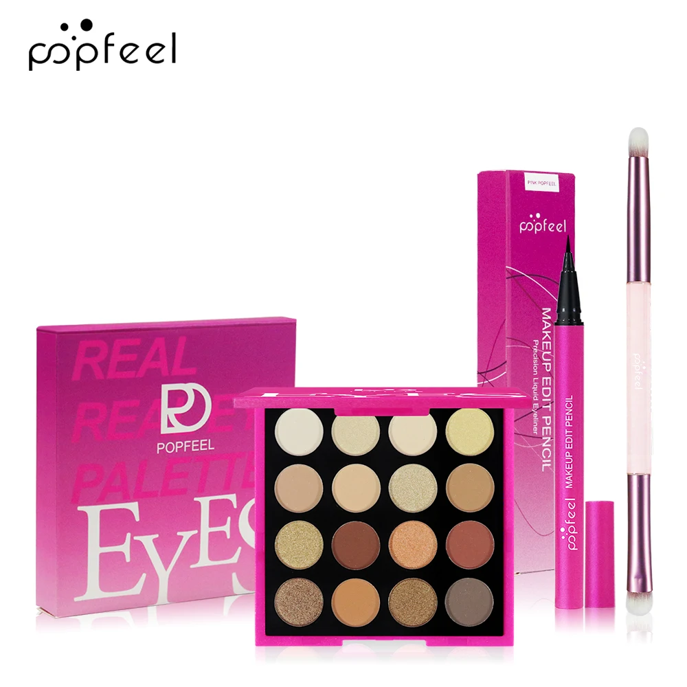 Мини-набор для макияжа глаз 16-цветная матовая мерцающая палитра теней век с