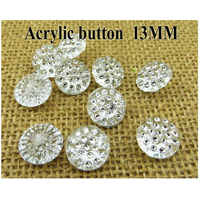 

100PCS Transparent Acrylic Button Coat Boots Sewing Pearl Buttons Clothes Accessories A-080G