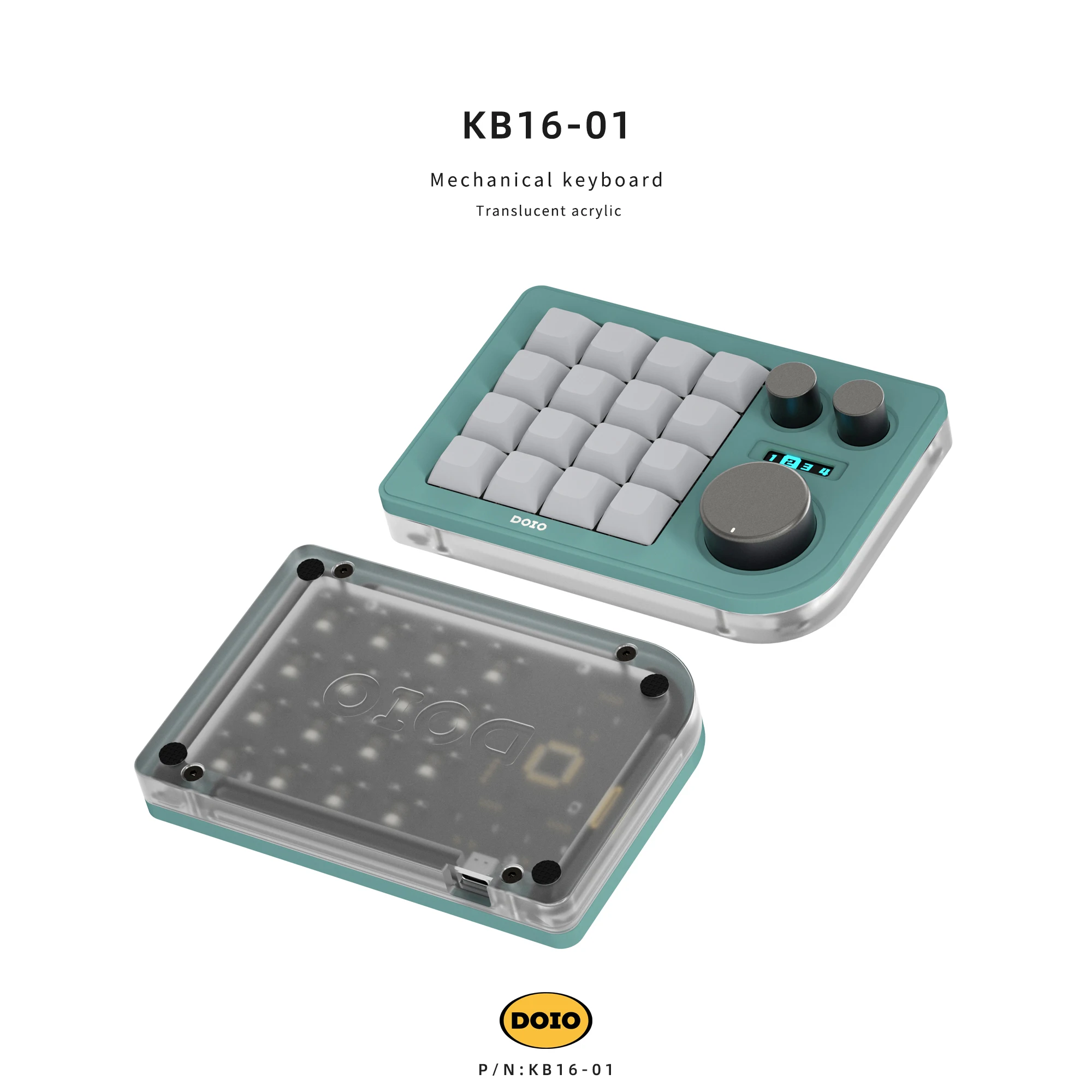 Механическая клавиатура DOIO дизайнерская мини-клавиатура RGB с тремя ручками