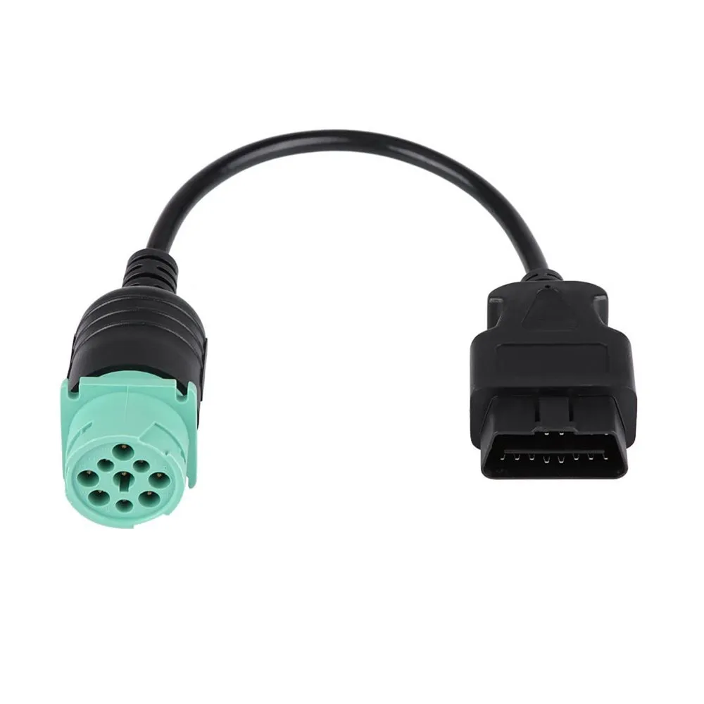 

9 Pin to 16 Pin OBD2 Truck Diagnostic Scanner Cable Adapter J1962-J1939 for Cummins Diesel Engine