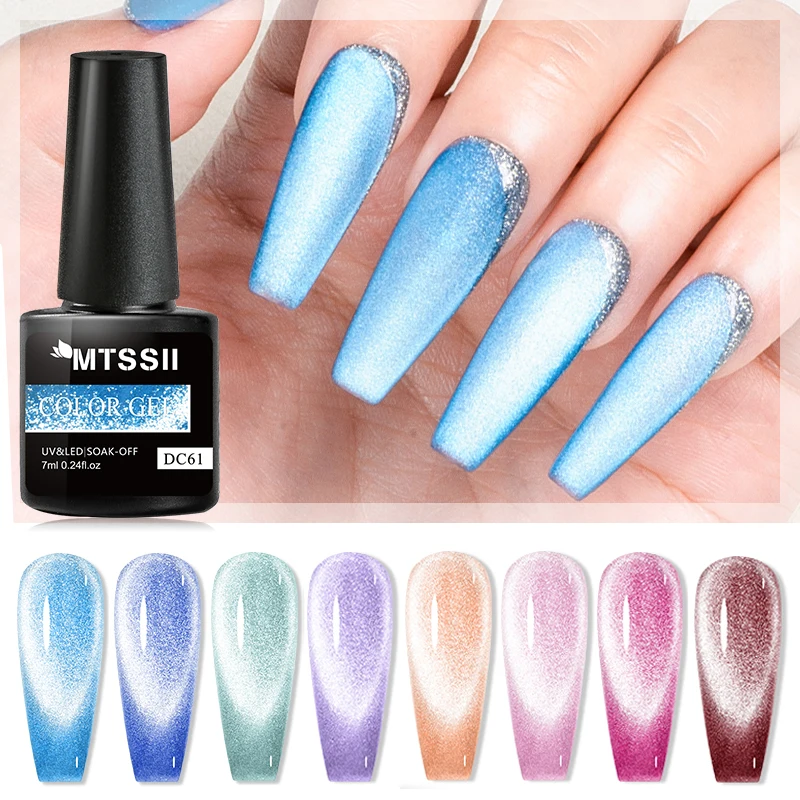 

Mtssii 7 мл Spar кошачий глаз магнитный гель блеск Auroras Сияющий полупрозрачный гель лак голографический Гибридный гвоздь искусство