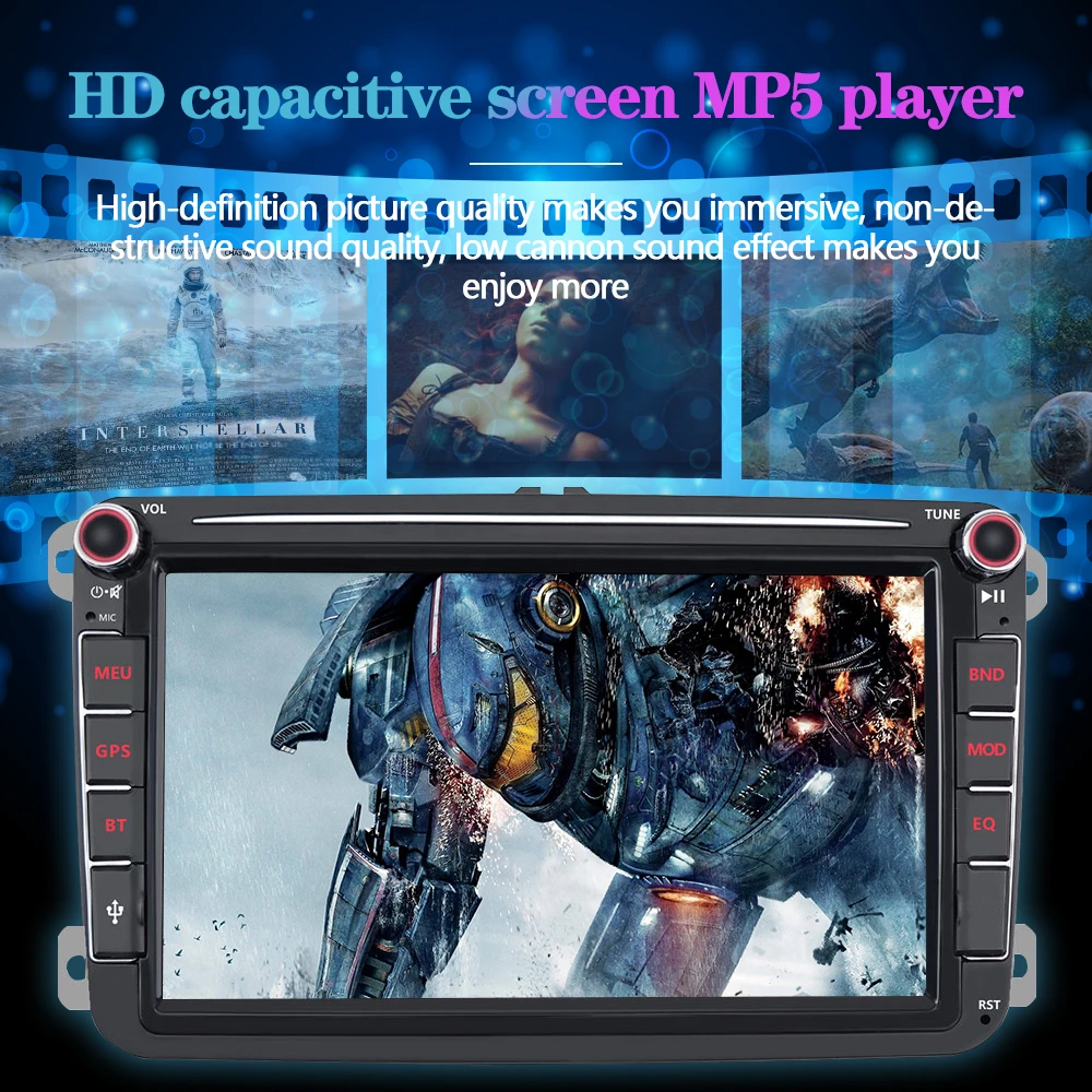 Автомагнитола 8 дюймов мультимедийный плеер на Android 10 для Volkswagen Skoda Seat Octavia Golf Touran