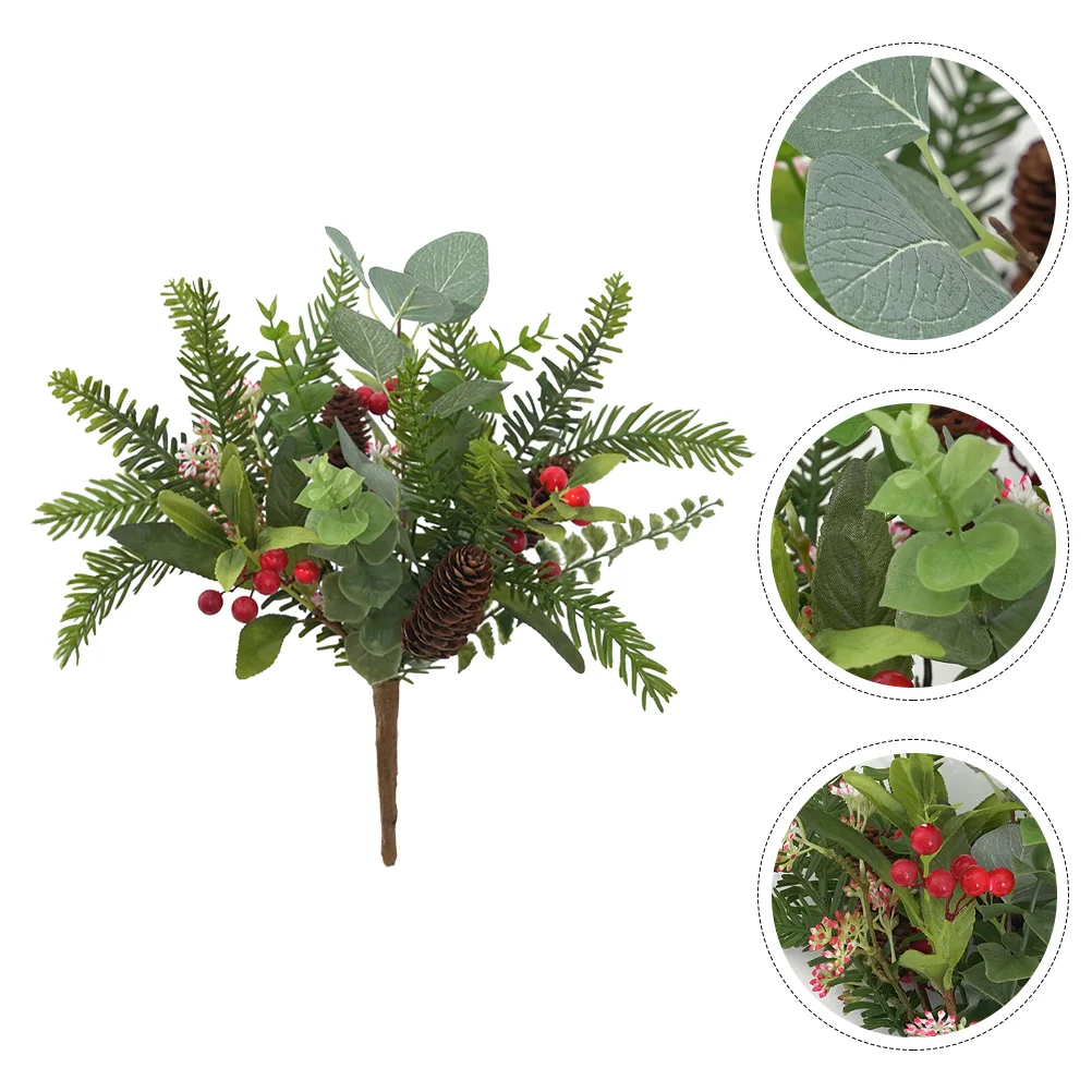 

Vase Flower Greenery Decor Wedding Stem Leaves Flowers Faux Eucalyptus Artificial Fake Bush Silk Christmas Picks Berry