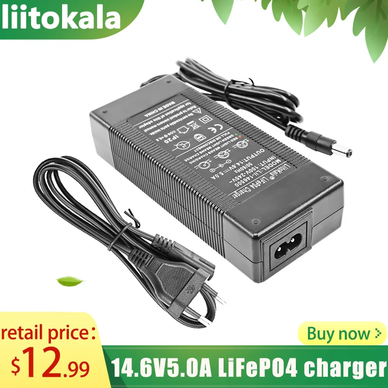 

Iitokala 14,6 в 5 А литий-железо-фосфатный аккумулятор зарядное устройство 12 В четырехструнный литий-Железный 12,8 В аккумулятор