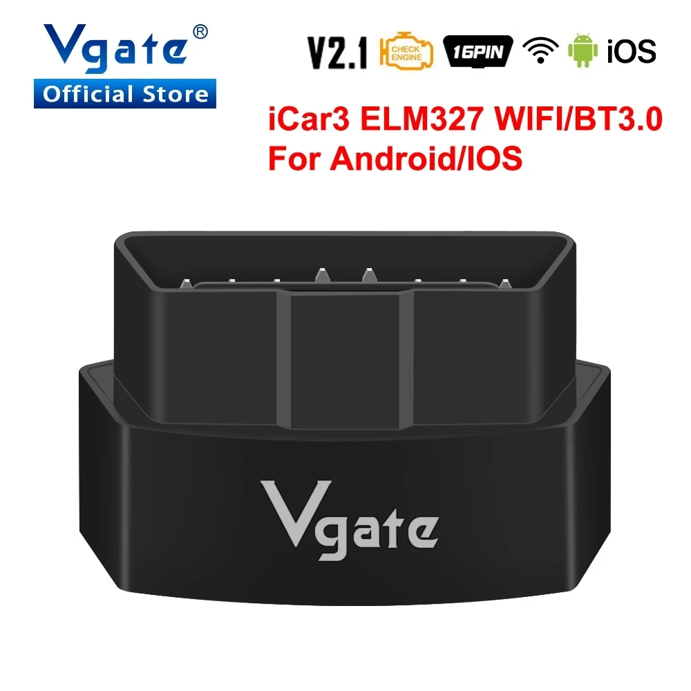 Автомобильный диагностический сканер Vgate iCar3 ELM327 с Wi-Fi для Android/IOS ODB2, Bluetooth ELM 327 V2.1 OBD OBD2, считыватель кодов, автоматический сканер
