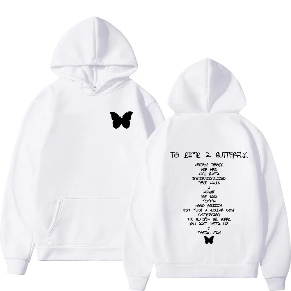 

Rapper Kendrick Lamar Hoodies To Pimp A Butterfly Album Double Sided Print Sweatshirt Hoody Men Women Hip Hop Hoodies Streetwear
