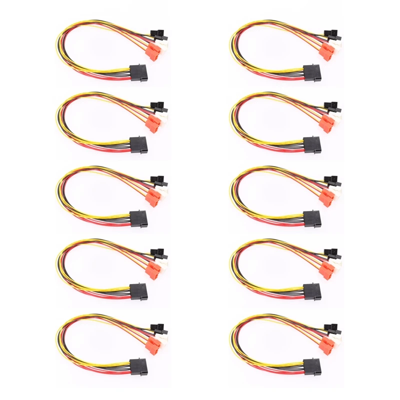 

10 шт. медный кабель для передачи компьютерного вентилятора, большой 4-контактный к 3-контактному/4-контактному кабелю для уменьшения скорост...