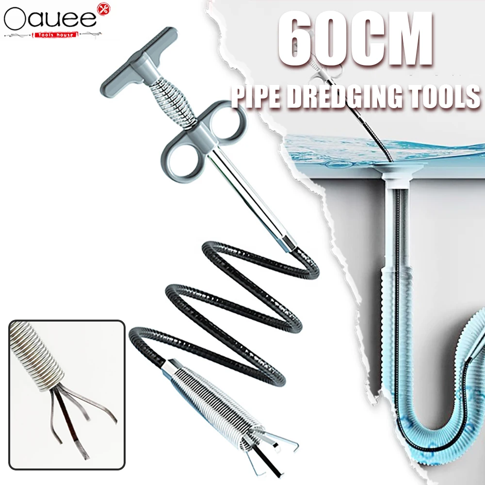 

60cm Spring Pipe Dredging Tools, Drain Snake, Drain Cleaner Sticks Clog Remover Cleaning Tools Household For Toilet Kitchen