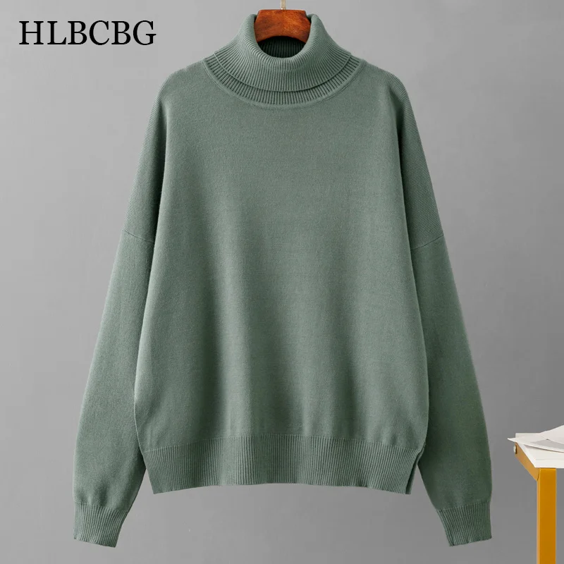 

Свитер HLBCBG женский утепленный, шерстяной пуловер оверсайз, шикарный свободный джемпер, Осень-зима