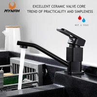 mynah black kitchen sink faucet single handle swivel spout vessel tap deck mounted water taps kitchen sink mixer