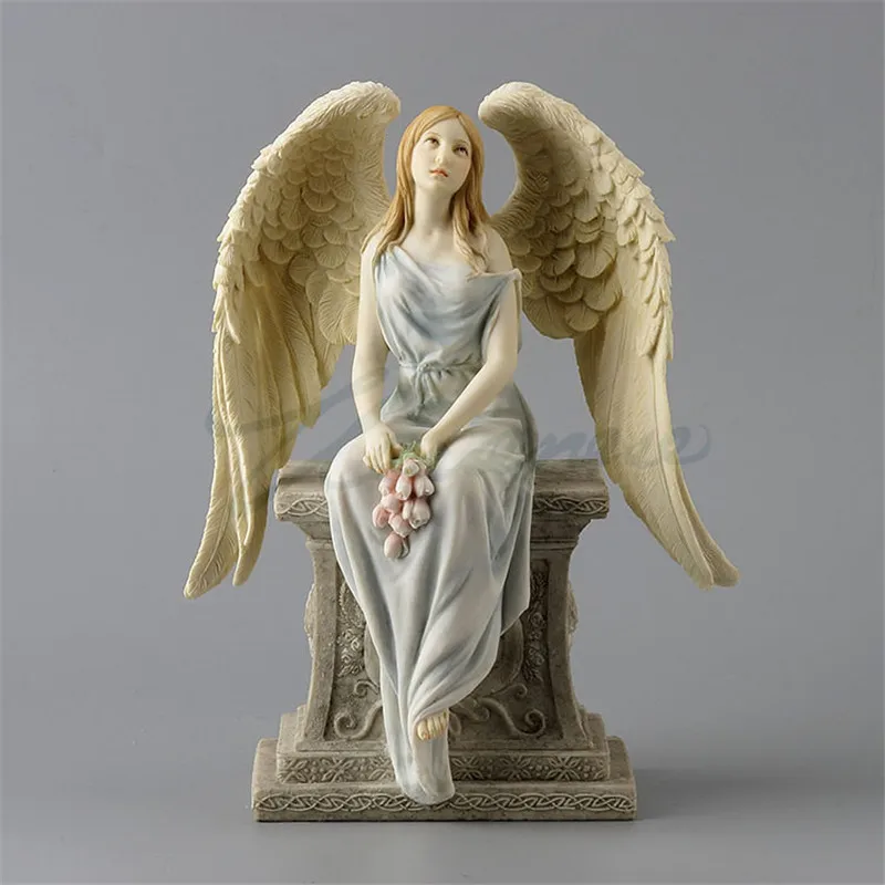 

Creative Angel Looking Up Art Sculpture Woman Figure Statue Resin Craft Home Decoration Birthday Gift Mysterious Series R3340